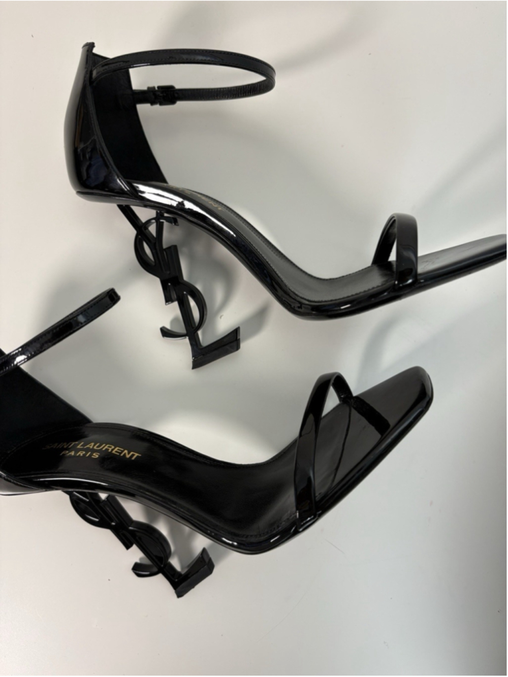 Saint Laurent Opyum 110 Patent Leather YSL Heel Sandals Black EU 37 - Picture 14 of 16